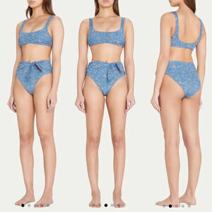 Veronica Beard Blue Floral Bikini
